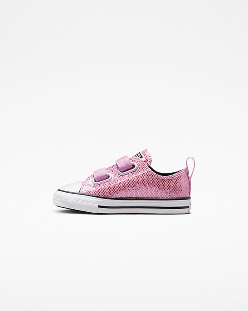 Zapatillas Bajas Converse Chuck Taylor All Star Easy-On Glitter Niña Rosas Negras | PE 8W527P